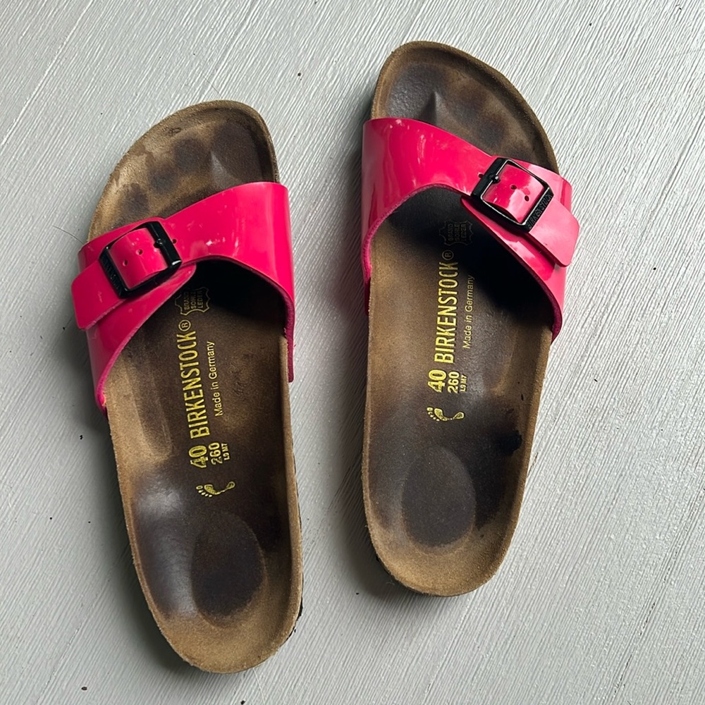 Birkenstock Madrid Patent Leather Sandals EU Size 40 US Size 9-9.5